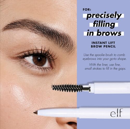 e.l.f. Instant Lift Brow Pencil, Dual-Sided, Precise, Fine Tip, Shapes, Defines, Fills Brows, Contours, Combs, Tames, Auburn, 0.006 Oz