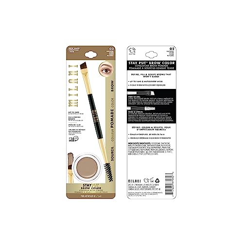 Milani Stay Put Brow Color - Natural Taupe (0.09 Ounce) Vegan, Cruelty-Free Eyebrow Color that Fills and Shapes Brows…