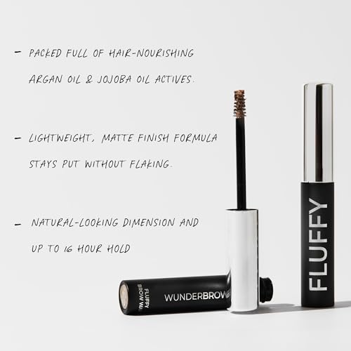 WUNDERBROW Fluffy Brow Wax, Vegan and Cruelty-Free Eyebrow Wax With a Waterproof Long Lasting Hold, Enriched with Jojoba and Argan Oil (Taupe-Grey)