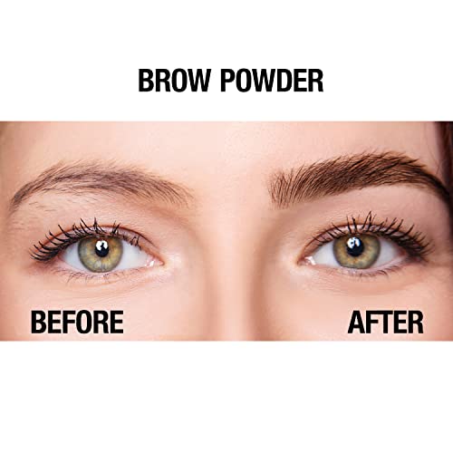 Palladio Brow Powder for Eyebrows, Soft and Natural Eyebrow Powder with Jojoba Oil & Shea Butter, Helps Enhance & Define Brows, Compact Size for Purse or Travel, Includes Applicator Brush, Dark Brown