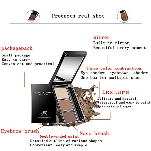 Eyebrow powder three-color eyebrow palette beauty contour eyebrow pencil professional eye makeup eyebrow filler1