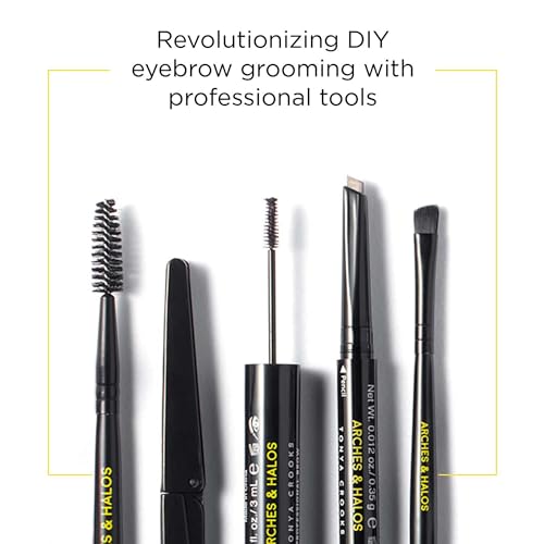 Arches & Halos Brow Shaping Set - Dual Ended Brush With Luxury Brow Powder In Mocha Blonde - Define, Brush And Blend Brows - Easily Fill, Sculpt Full Eyebrows - Vegan, Cruelty Free Makeup - 2 Pc