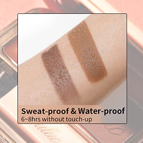 Oulac Waterproof Eyebrow Powder Gray Kit with Brow Brush 2 in1 Long Lasting Instant Eyebrow Pomade & Powder Natural Makeup for Sparse Brows 3.2 g/0.11 oz, Strawburn