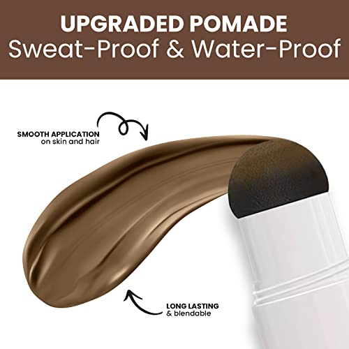 Eyebrow Stamp Stencil Kit (Medium Brown), Eyebrow Stamp Pomade with 24 Reusable Thin & Thick Brow Stencils, Eyebrow Stencils Shaping Kit Definer Natural Finish