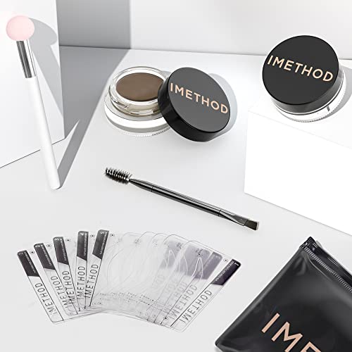 iMethod Eyebrow Stamp and Eyebrow Stencil Kit - Eye Brow Stamping Kit, Brow Stamp Kit, Brow Stencil and Stamp Kit, Brow Trio Eyebrow Kit, Perfect Bushy Eyebrows, Blonde