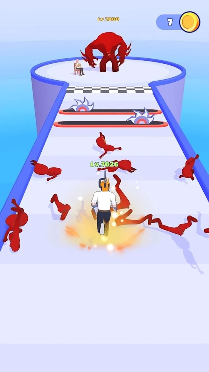Chainsaw: Challenge runner - run race 3d. Puzzle games