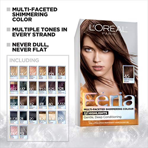 L'Oreal Paris Feria Multi-Faceted Shimmering Permanent Hair Color, 525 Purple Smoke, Pack of 1, Hair Dye