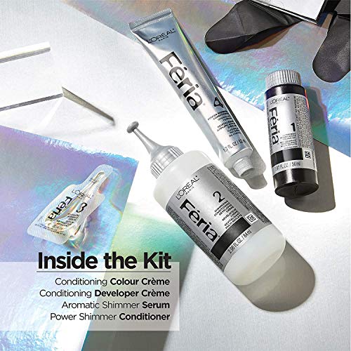 L'Oreal Paris Feria Multi-Faceted Shimmering Permanent Hair Color, 525 Purple Smoke, Pack of 1, Hair Dye