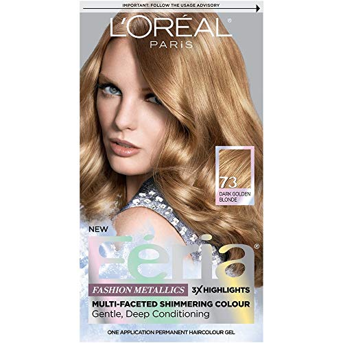 L'Oreal Paris Feria Multi-Faceted Shimmering Color, Dark Golden Blonde [73] (Warmer) 1 ea (Pack of 3)