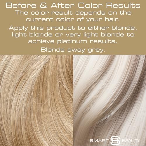 Smart Beauty Platinum Blonde Hair Dye Permanent, with Plex Anti-Breakage Technology that Protects Rebuilds Restores Hair Structure, Permanent Hair Colour, Bleach Hair Dye, Vegan, Cruelty Free