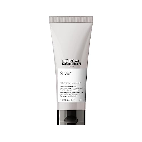 L'Oreal Professionnel Color Depositing Purple Conditioner | Neutralizes Unwanted Brassy & Yellow Tones | For Natural, Colored, or Bleached White, Silver, & Blonde Hair | 6.8 Fl. Oz.