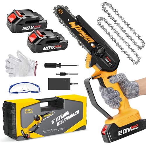6-Inch Mini Electric Cordless Handheld Chainsaw for Wood Cutting