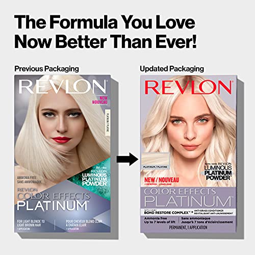 Revlon Color Effects Permanent Highlighting Kit, Ammonia & Paraben Free Hair Dye, 60 Platinum, 8 Oz (Pack of 1)