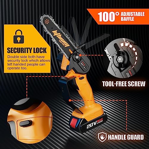 6-Inch Mini Electric Cordless Handheld Chainsaw for Wood Cutting
