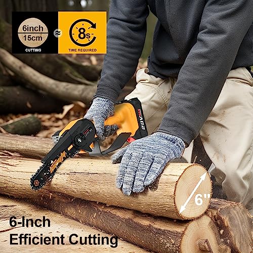 6-Inch Mini Electric Cordless Handheld Chainsaw for Wood Cutting