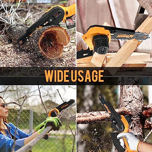 6-Inch Mini Electric Cordless Handheld Chainsaw for Wood Cutting