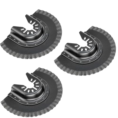LEILUO 3 Pcs 80MM Carbide Multitool Blades for Grout Removal Universal Oscillating Tool Accessories with Storage Bag Compatible with DeWalt Dremel Milwaukee Makita and More