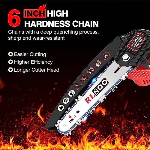 6" Electric Cordless Chainsaw for Wood Cutting & Trimming