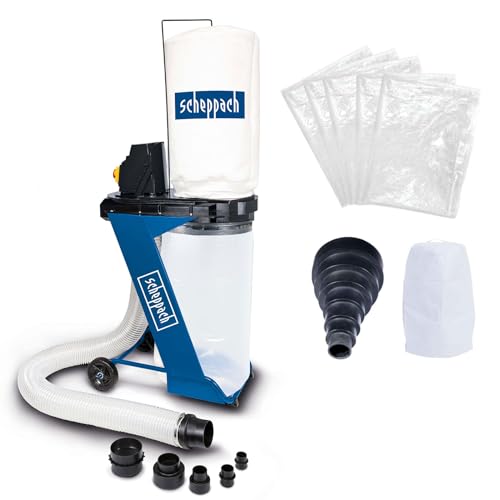 Scheppach Extraction System Set (DC500 Including 5 Chip Bags, 1 Filter Bag & Flexible Adapter)