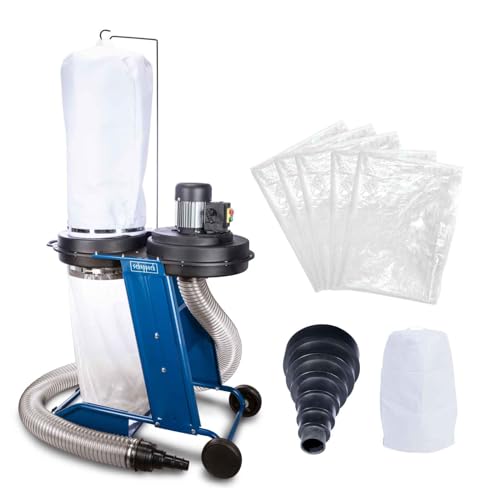 Scheppach Extraction System HD12 Extraction | 550 W, Air Output 1150 m³/h, Capacity 75 L, Hose Diameter/Length 100 mm/2300 mm, Driving Device | Includes 5 Chip Bags, 1 Filter Bag and Flexible Adapter