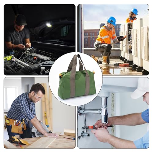12Inch Heavy Duty Tool Storage Bag with Zipper, Large Capacity Utility Tool Tote Organizer Pouch for Electricians, Carpenter, Mechanic