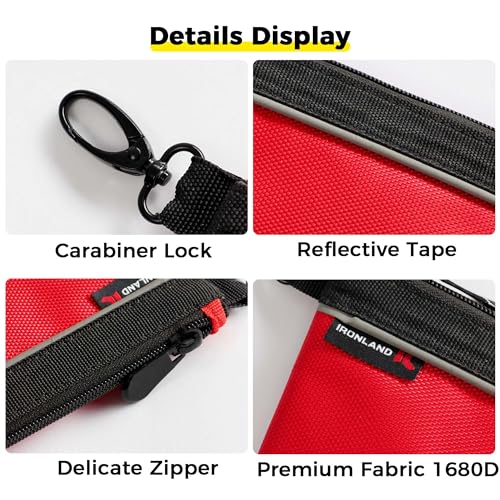 4 Pack 10.5" Small Tool Pouches with Zipper Small Tool Bags Waterproof 1680D Tool Pouch Bags for Men Multipurpose Tool Storage Organizer