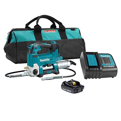 Makita DGP180SYX1 18V LXT Cordless Variable Speed Grease Gun Kit with Battery (1.5 Ah), Charger & Tool Bag