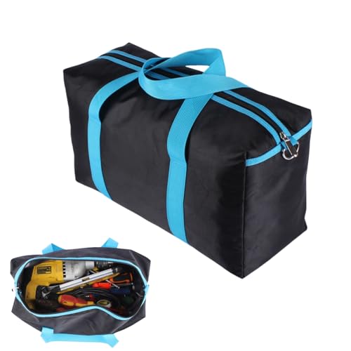 BLIRITEL Wide Mouth Tool Bag, Heavy Duty Tool Bag for Men, High Capacity Tool Tote Bag for Electricians, Multipurpose Power Tool Bag Organizer for Mechanics Carpenters (20 Inch)