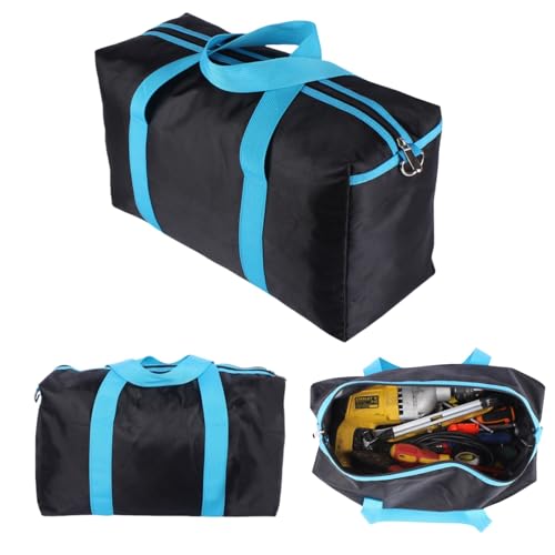 BLIRITEL Wide Mouth Tool Bag, Heavy Duty Tool Bag for Men, High Capacity Tool Tote Bag for Electricians, Multipurpose Power Tool Bag Organizer for Mechanics Carpenters (20 Inch)