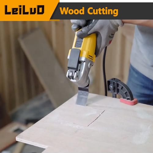 LEILUO 112 Pcs Multitool Blade Kits Cutting Sanding Grout Removal Oscillating Tool Accessories Universal Oscillating Saw Blades with Storage Bag Compatible with DeWalt Makita Dremel and More