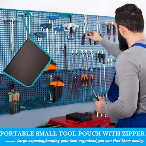 BLIRITEL Tool Bag Organizer, Oxford Tool Case Hardboard Kit, Portable Small Tool Pouch with Zipper, Handheld Screwdriver Pouch Tool Kits Organizer for Carpenter Mechanic (CASE ONLY） (L)
