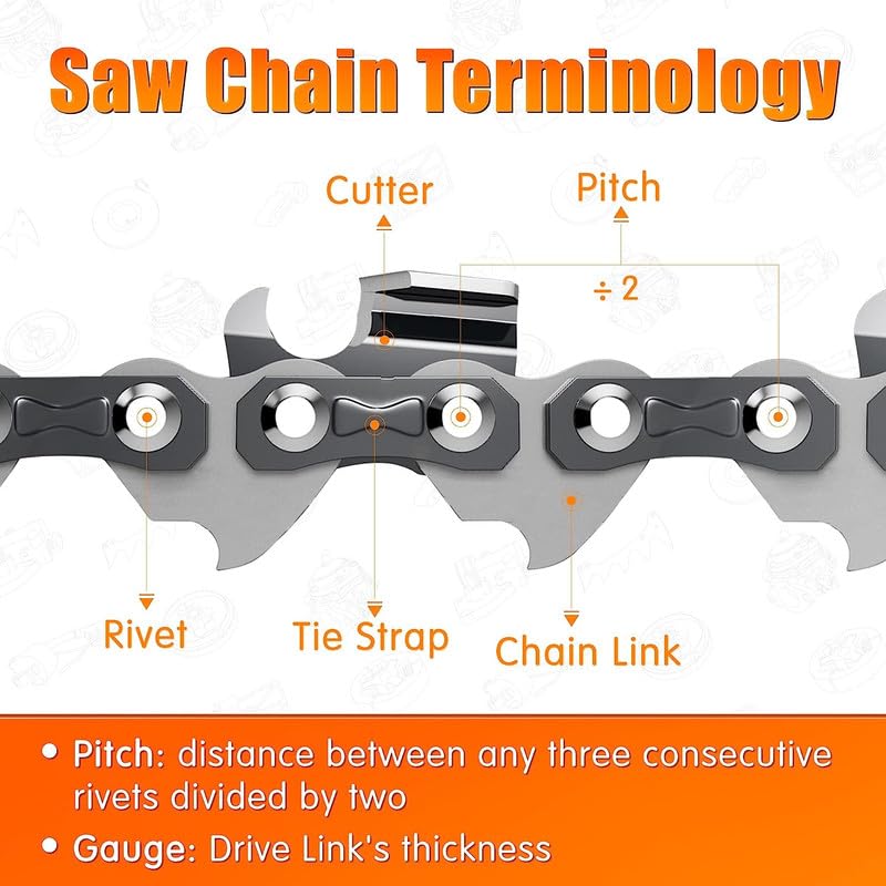 NEO-TEC 16 Inch Chainsaw Chain 3/8" LP Pitch, 0.050" Gauge, 56 Drive Links Fits for Craftsman, Poulan, Echo, Greenworks Chainsaw and More- S56 (3 Chains)