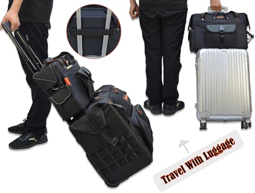 WELKINLAND 15-Pockets Electrician tool box, Large-open Electrical bag, Stand-alone Tech tool bag, Service tool bag, Electrician bags, Electrician tool bag, Electrion tool bag, Maintenance tool bag