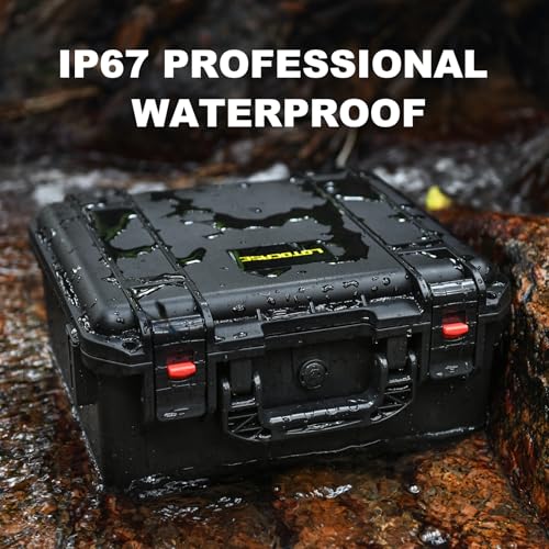 Storage Case for Milwaukee M18 M12 Battery - Waterproof Power Tool Box Storage Bag with 9 Adjustable Dividers for Milwaukee Battery & Charger Holder 2.0/3.0/4.0/5.0/6.0/6.5/8/9.0/12.0-Ah (Case Only)