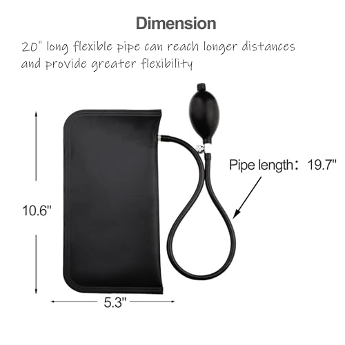 Air Wedge Bag, Air Wedge, Air Wedge Bag Pump, Professional Leveling Kit & Alignment Tool Inflatable Shim Bag, 440 LB Rating, 19.7In long hose, 1 Pack