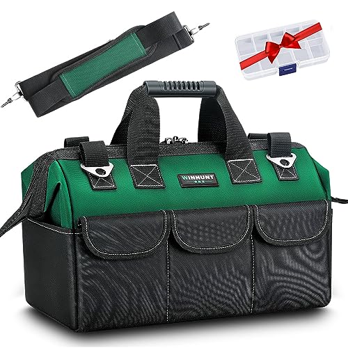 WINHUNT Tool Bag, 13 Inch Tool Bags Organiser, Robust Tool Bags, Tool Storage Bag with Wide Mouth, Small Multifunctional Bag, Electrician Shopping Bag