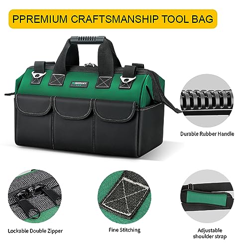WINHUNT Tool Bag, 13 Inch Tool Bags Organiser, Robust Tool Bags, Tool Storage Bag with Wide Mouth, Small Multifunctional Bag, Electrician Shopping Bag