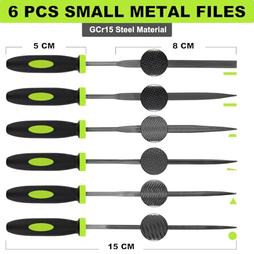 Yougfin 17 pcs File Set, 12 pcs Needle Files and 4 pcs Large Metal Files with Tool bag, Ideal Hand Tool for Woodwork, Metal, Model & Hobby Applications