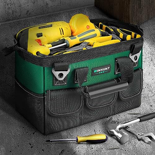 WINHUNT Tool Bag, 13 Inch Tool Bags Organiser, Robust Tool Bags, Tool Storage Bag with Wide Mouth, Small Multifunctional Bag, Electrician Shopping Bag
