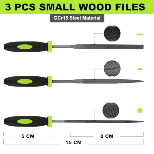 Yougfin 17 pcs File Set, 12 pcs Needle Files and 4 pcs Large Metal Files with Tool bag, Ideal Hand Tool for Woodwork, Metal, Model & Hobby Applications