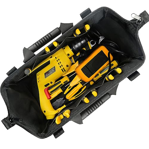 WINHUNT Tool Bag, 13 Inch Tool Bags Organiser, Robust Tool Bags, Tool Storage Bag with Wide Mouth, Small Multifunctional Bag, Electrician Shopping Bag