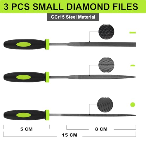 Yougfin 17 pcs File Set, 12 pcs Needle Files and 4 pcs Large Metal Files with Tool bag, Ideal Hand Tool for Woodwork, Metal, Model & Hobby Applications