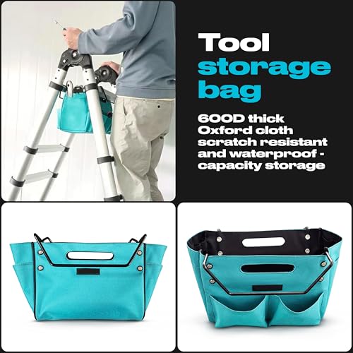 Tool Storage Telescoping Ladder Bag, Convenient Folding Tool Pouch, Portable Cloth Bag, Handy Multifunctional Bag For Repair Work, Foldable Utility Tool Organizers Bag