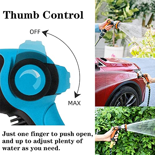 Metal Garden Hose Nozzle Set, 10 Patterns, Thumb Control
