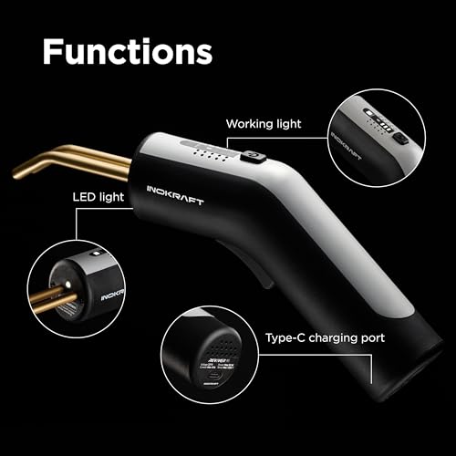 InoKraft Plastic Welding Kit, Ergonomic Design Plastic Welder with 500 Staples, Usb Charge Welding Kit with Portable Storage Bag for Bumper Repair, Plastic DIY Projects and other Plastic Repairs