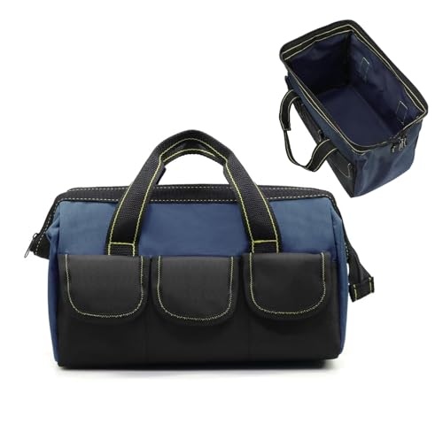 Generic Rugged 16-Inch Wide Mouth Tool Bag for Professionals, Waterproof and Durable. Great for Construction Electricians Carpentry and DIY Enthusiasts, Blue