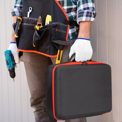 Portable Tool Battery Hard Storage Case fits for Dewalt/Milwaukee/Makita/Ryobi1 2V/18V/20V Max Battery & Charger, Power Tool Box Storage Bag with Adjustable Dividers