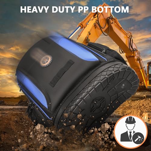 Tool Backpack Bag, Durable Electrician Backpack Tool Bag for HVAC with Waterproof Molded Base, Construction Work Heavy Duty Tools Organizer Bags with Combination Lock Large - Green