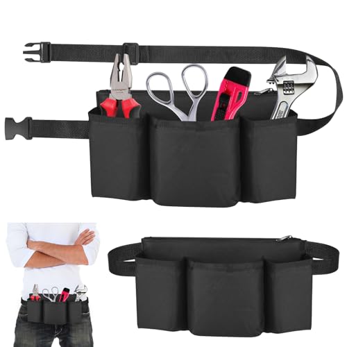 Cosmos 2 Pcs Waist Tool Bag Work Apron Utility Belt, Gardening Pouch Bag Multi-functional Hands Tools Organizer, Adjustable Tool Waist Belt for Woodworking Gardening Waist Tools Storage