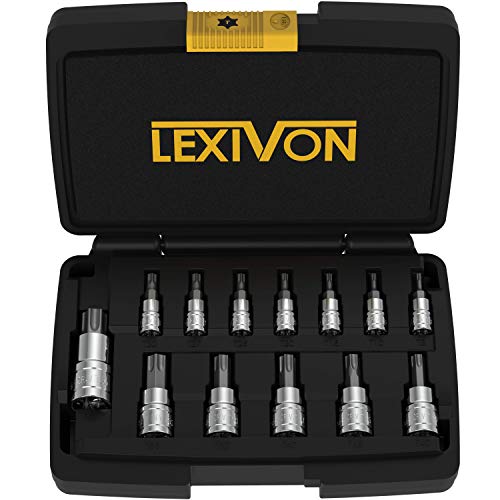 LEXIVON 13-Piece Torx Bit Socket Set with Storage Case